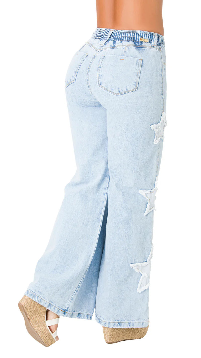 Among The Star Wide Leg Heavy Washed Jeans