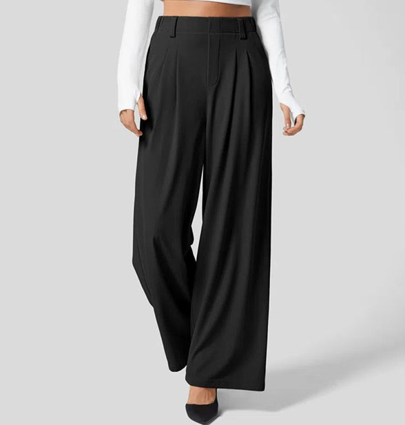 Waffle Textured Wide-Leg Pants