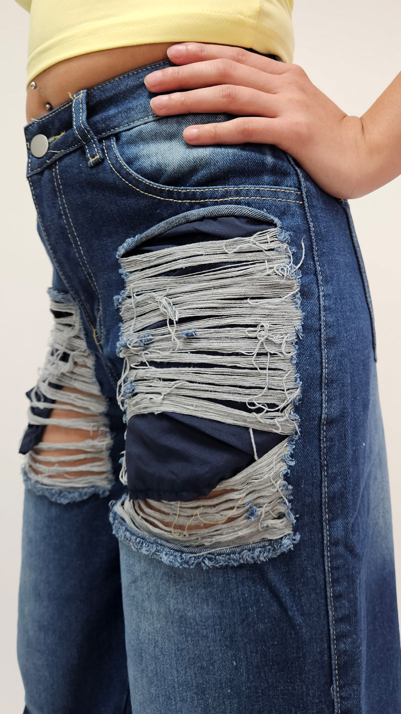 Shredded Star Status Baggy Jeans