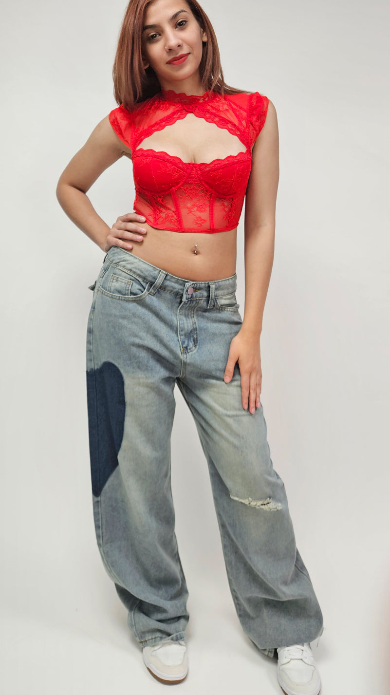 True Blue Vintage Washed Baggy Jeans