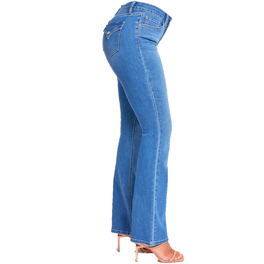 Rebel Mid rise Booty-lift Boot-Cut Jeans