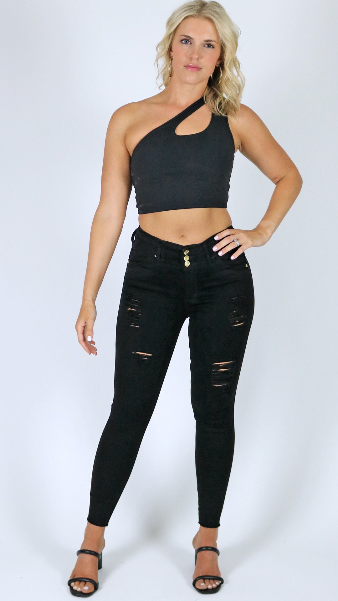 Raven Black on Black Colombian Butt-Lift Jeans