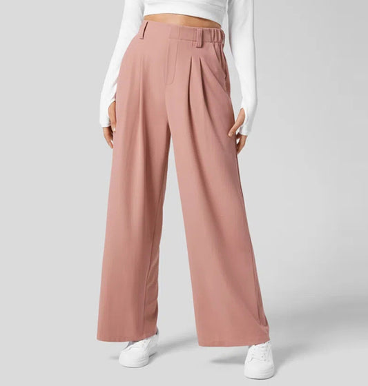 Waffle Textured Wide-Leg Pants