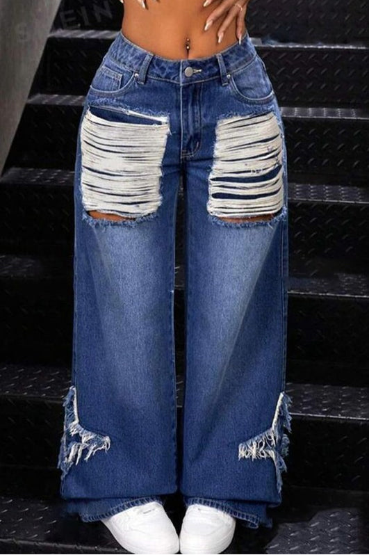 Shredded Star Status Baggy Jeans