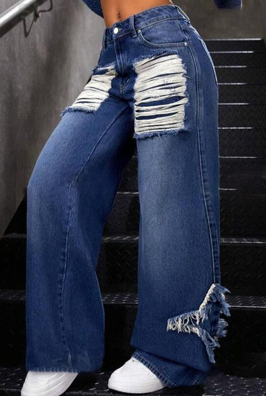 Shredded Star Status Baggy Jeans