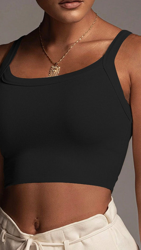 Tight Fit Knit Crop Tank Top