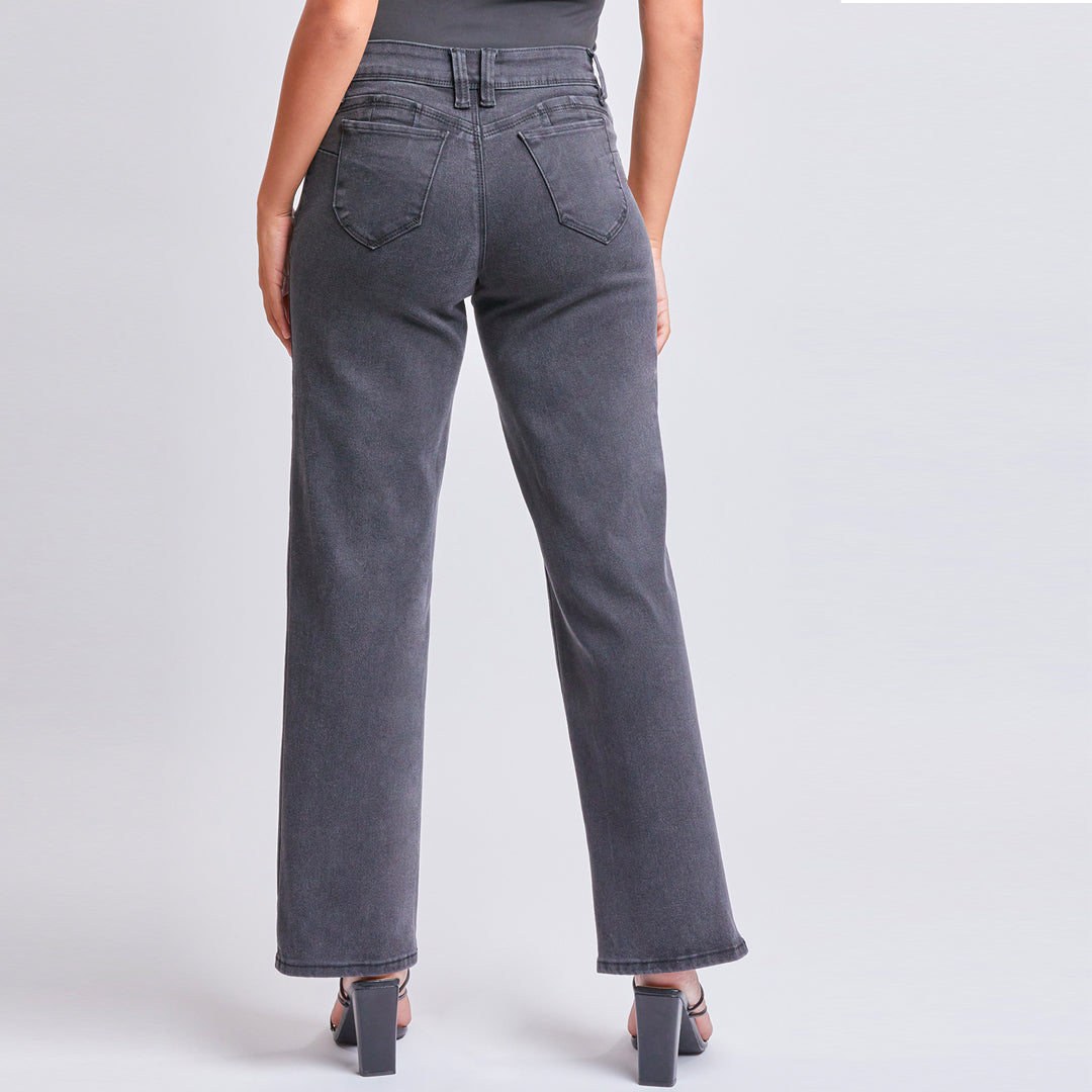 Faded Black Wide-Leg Jeans