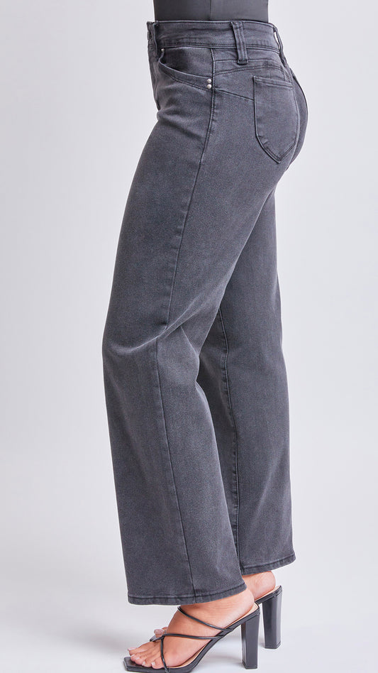 Faded Black Wide-Leg Jeans