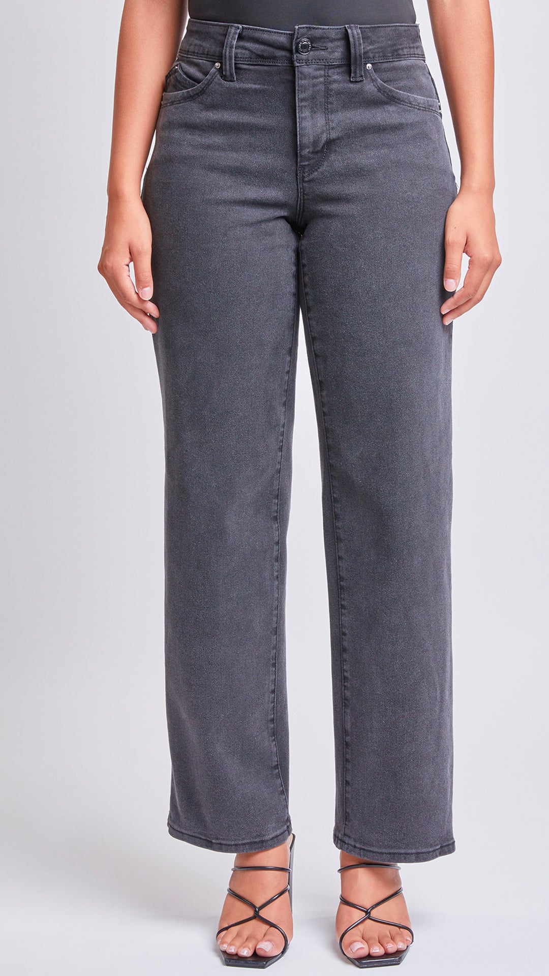 Faded Black Wide-Leg Jeans
