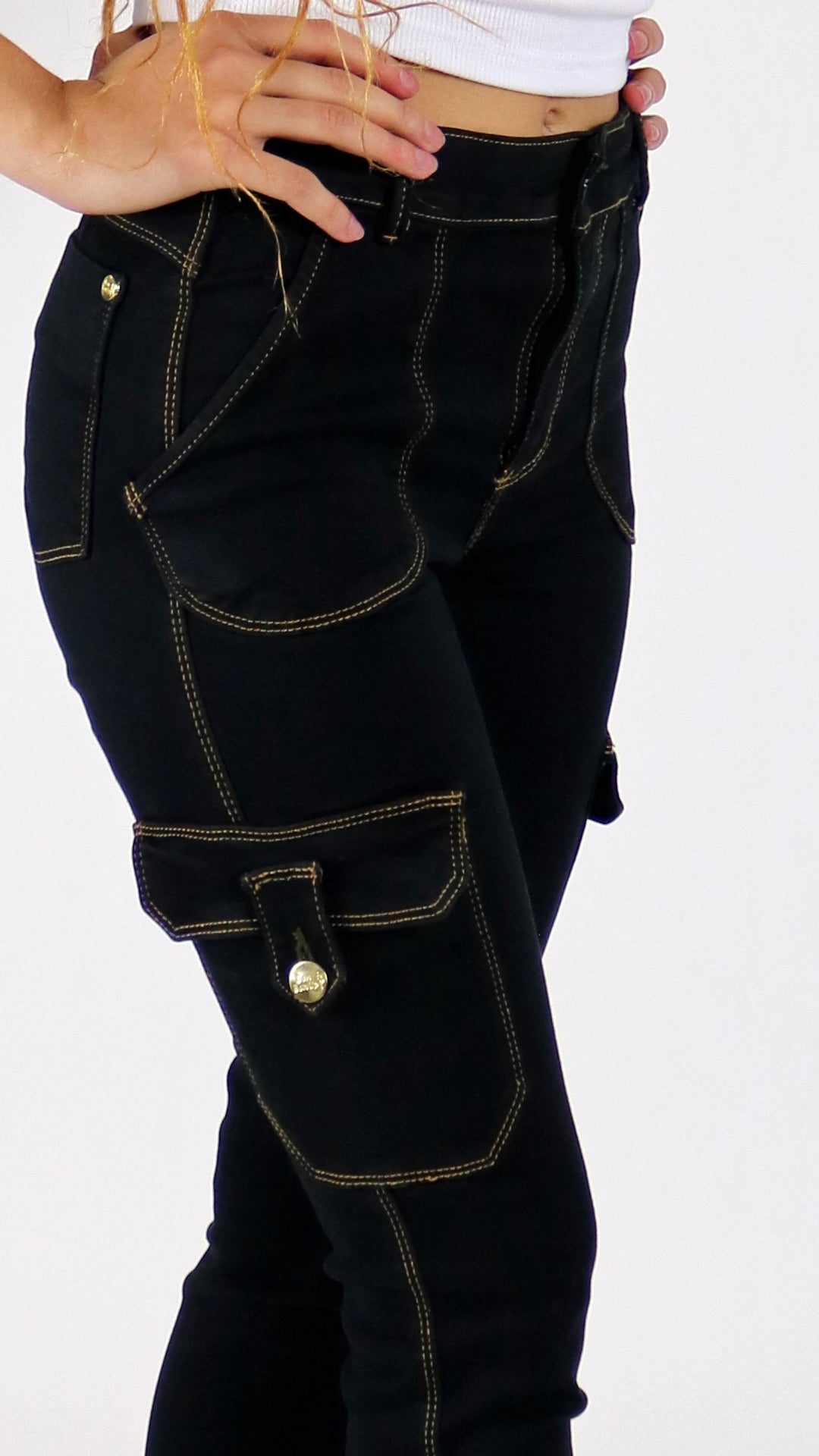 Out All Night Deep Green Colombian Butt-lift Cargo Jeans