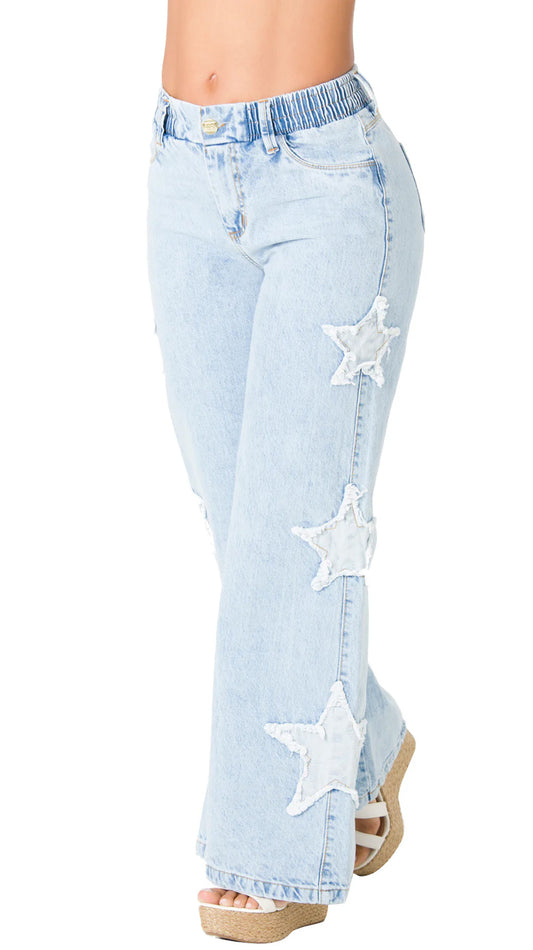 Among The Star Wide Leg Heavy Washed Jeans