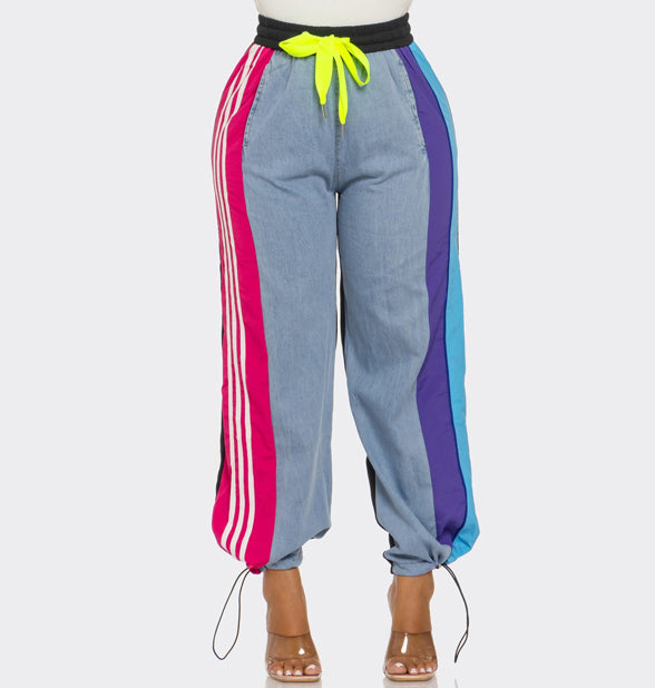 Color Black Jogger with Adjustable Ankles