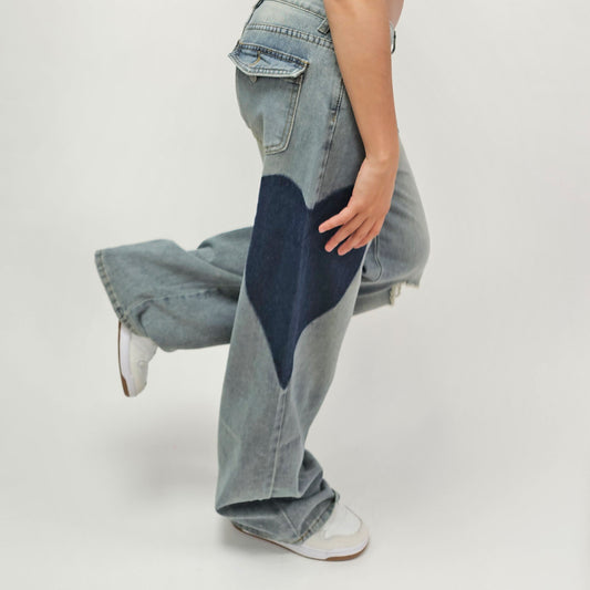 True Blue Vintage Washed Baggy Jeans