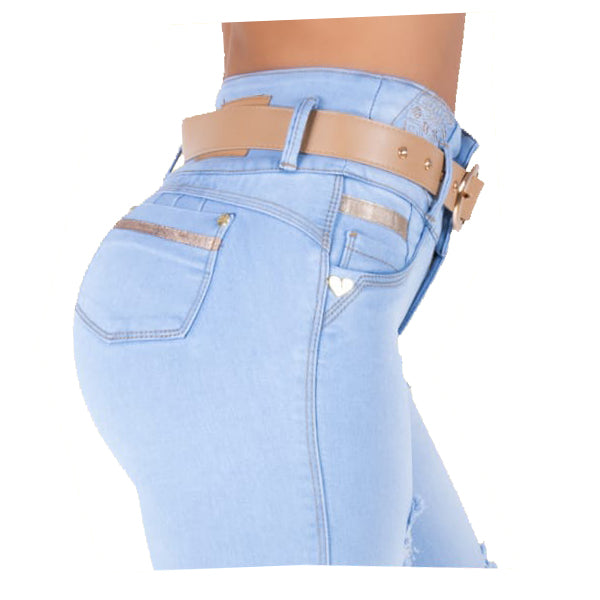 Gia C. Colombian butt-lift Light Jeans