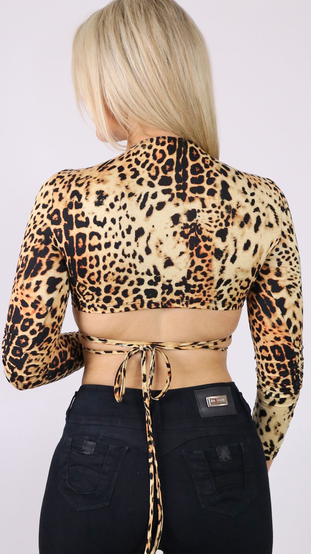 Nila Long Sleeve Animal Print Crop