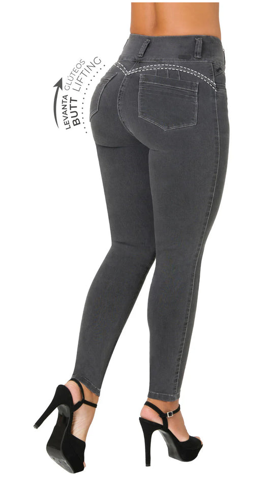 Smoke Colombian Butt Lift  Charcoal Jeans