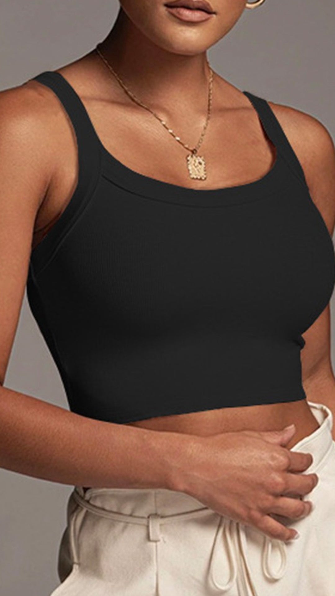 Tight Fit Knit Crop Tank Top