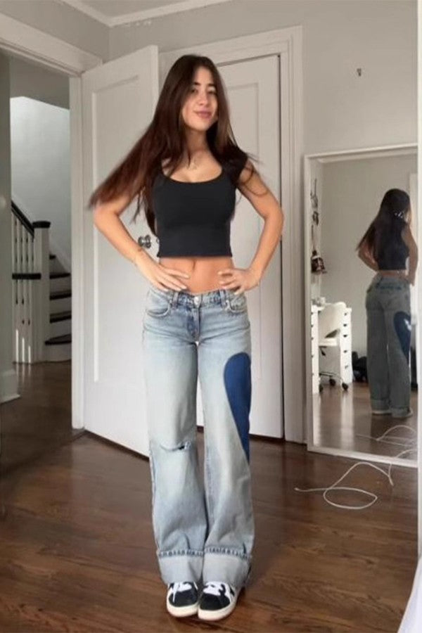 True Blue Vintage Washed Baggy Jeans