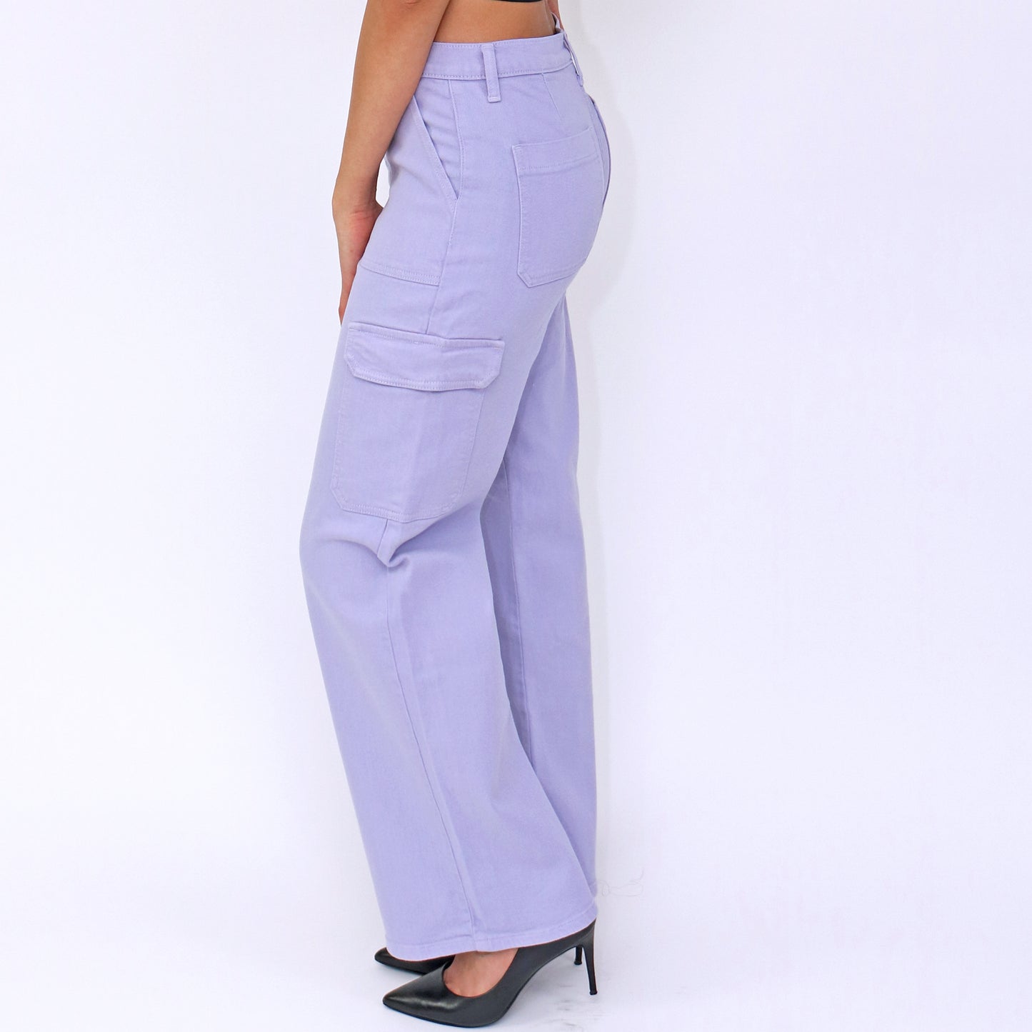 Lilac Wide Leg Cargos