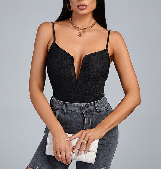 V-neck Halter Bodysuit