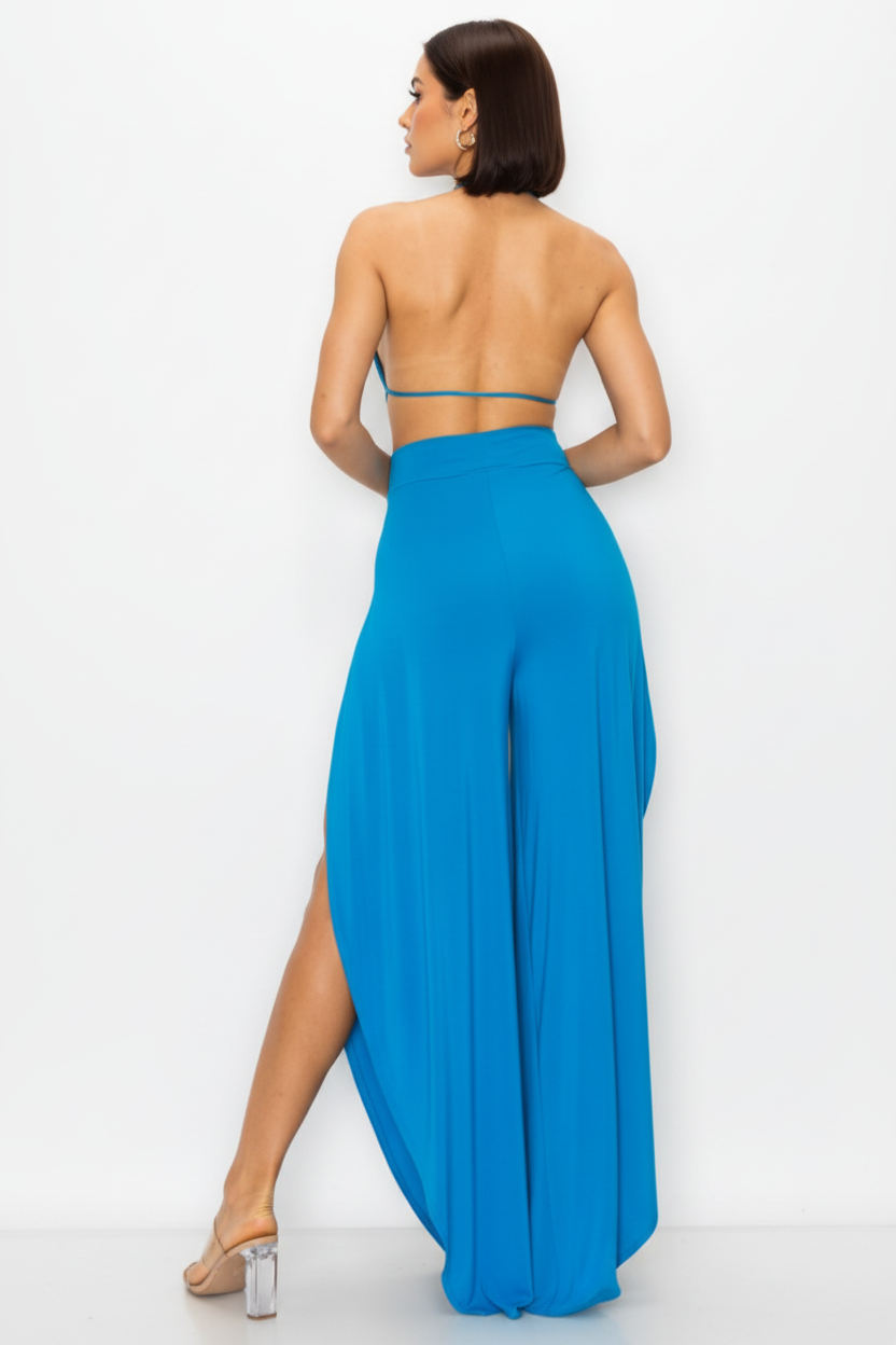 Modal Lounge Set — Soft Bra Top & Side-Slit Pant